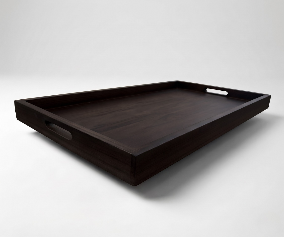 Large Ottoman Tray 26"x21", Custom finish espresso as per photo reference