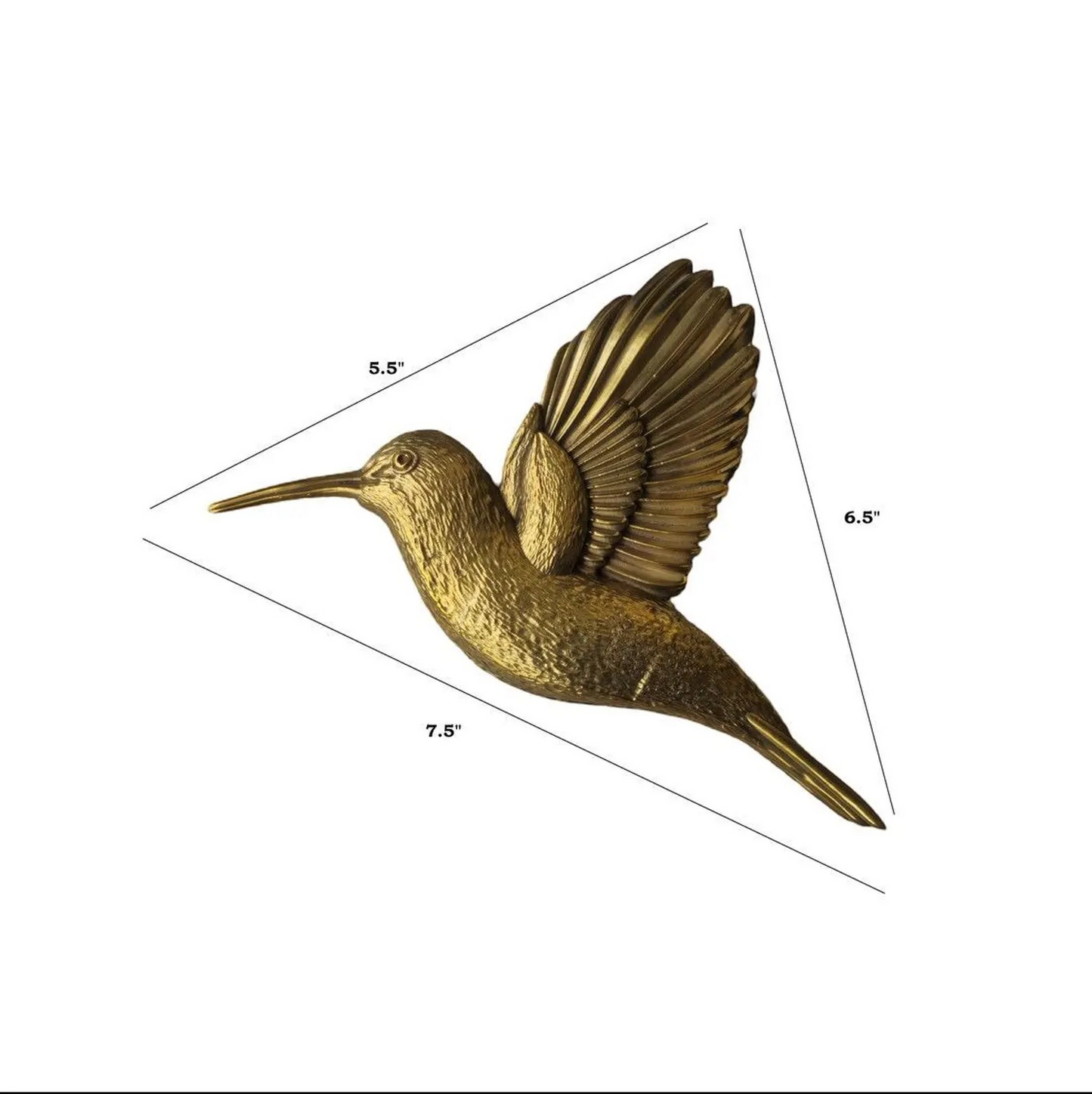 Solid Brass Flying Birds Wall Art - Mid Century Modern Coastal Decor