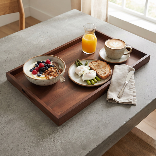 Large Ottoman Tray, Table Top, Wooden Rectangle Tray for Ottoman