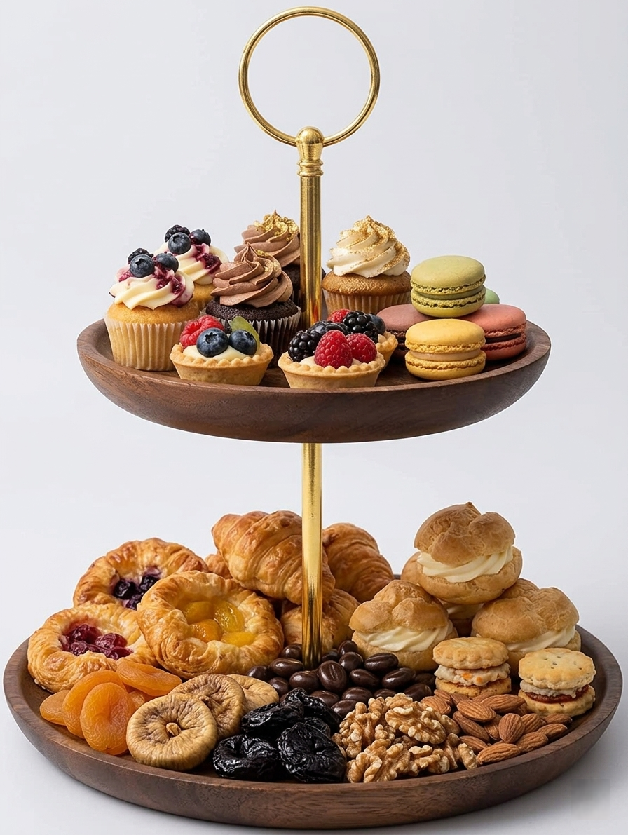 Wooden Cake Stand, Three Tier / Two Tier Cake Stand Suitable for Birthday Cakes, Desserts