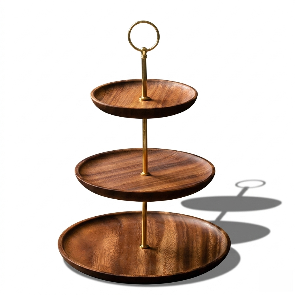 Wooden Cake Stand, Three Tier / Two Tier Cake Stand Suitable for Birthday Cakes, Desserts