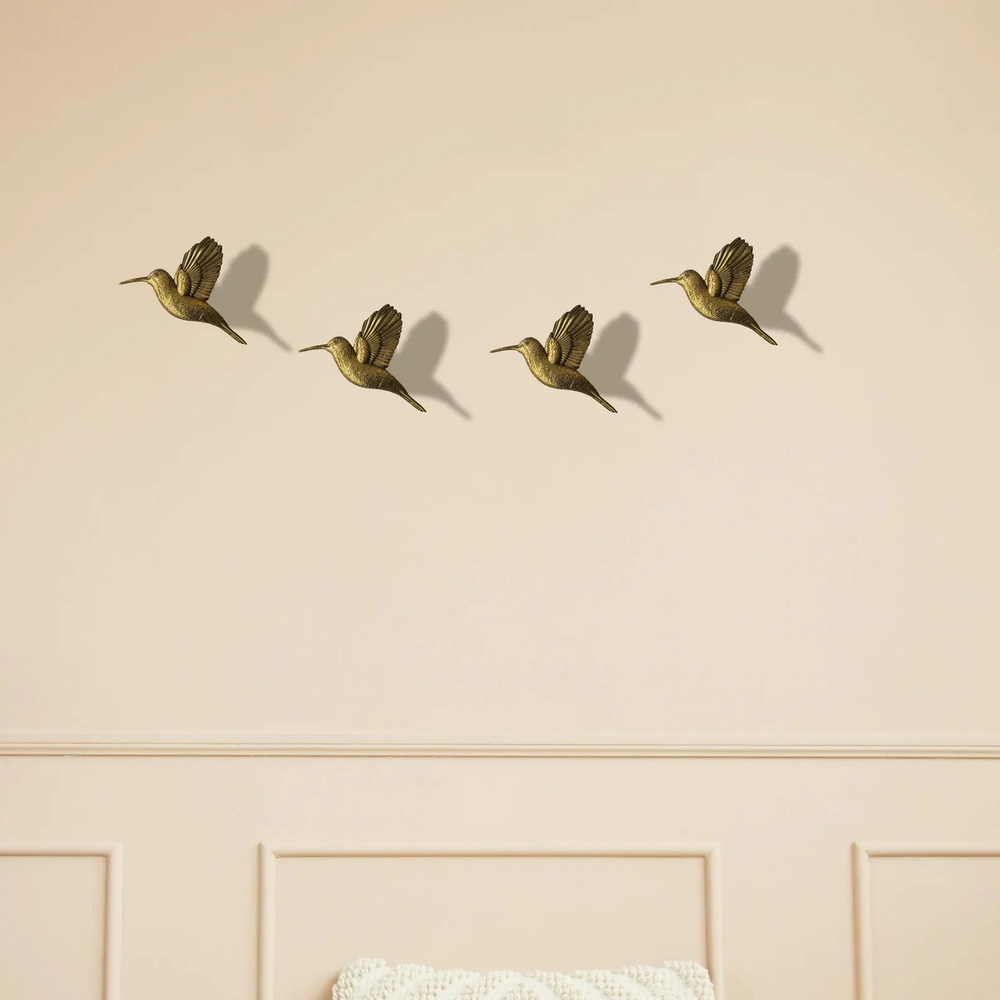 Solid Brass Flying Birds Wall Art - Mid Century Modern Coastal Decor