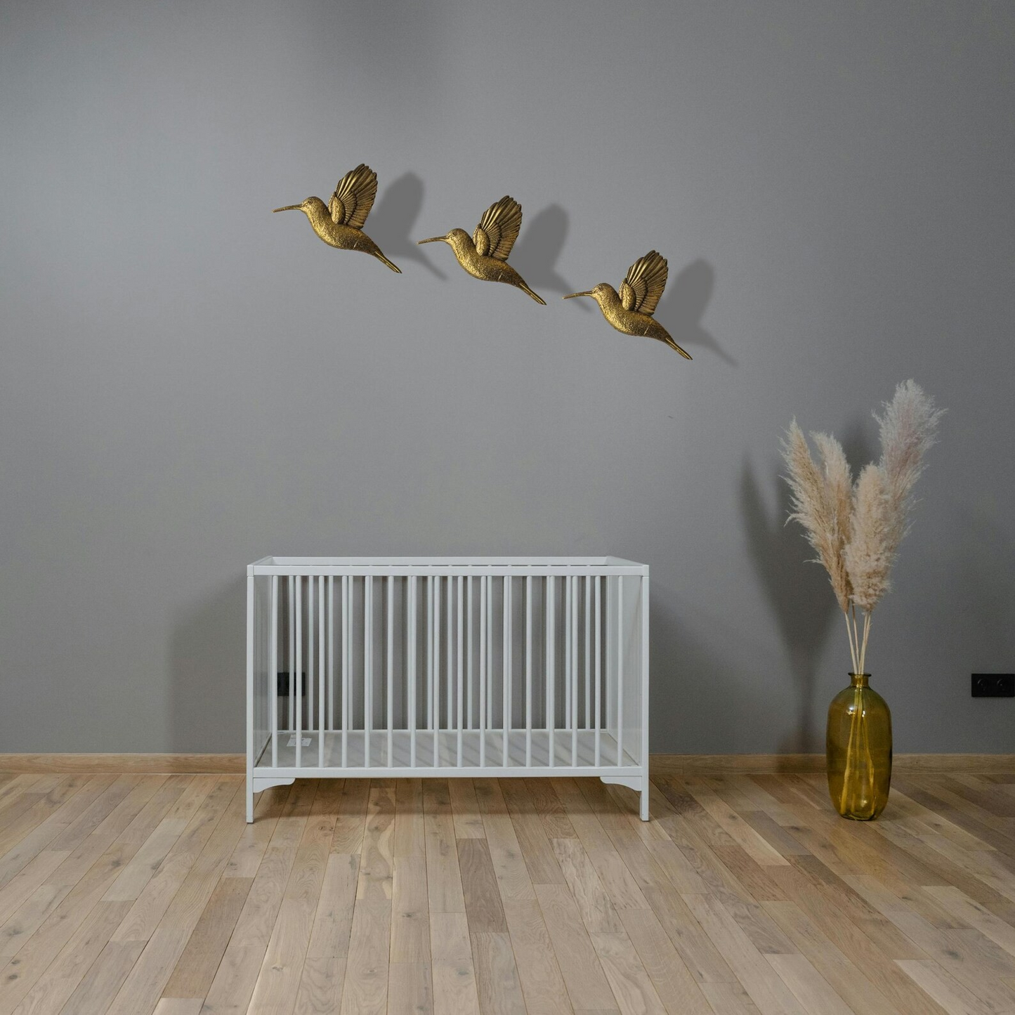 Solid Brass Flying Birds Wall Art - Mid Century Modern Coastal Decor