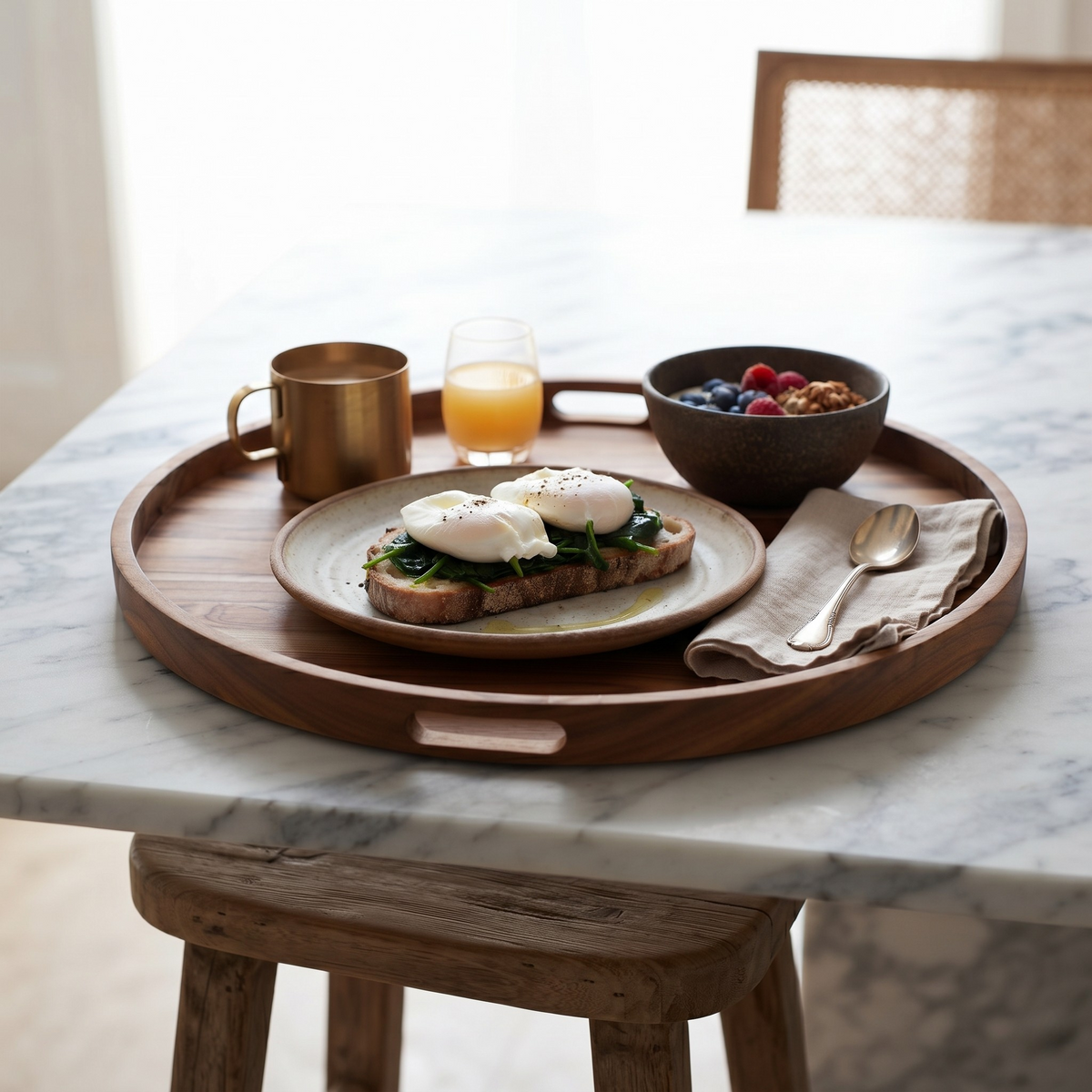 Ottoman Tray Large, Farmhouse tray, Wooden tray, Breakfast tray, Kitchen tray, Serving Tray, Wood Tray, Wedding decor, Round Ottoman Trays