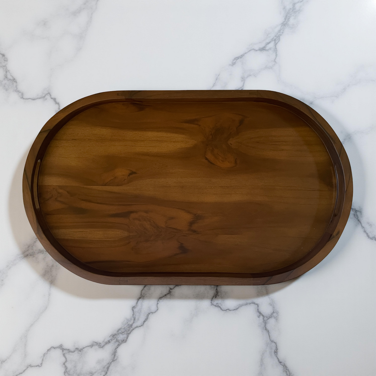Ottoman tray Drink tray, Serving tray, Wood tray with handles, Oval wood tray, Sofa wooden tray