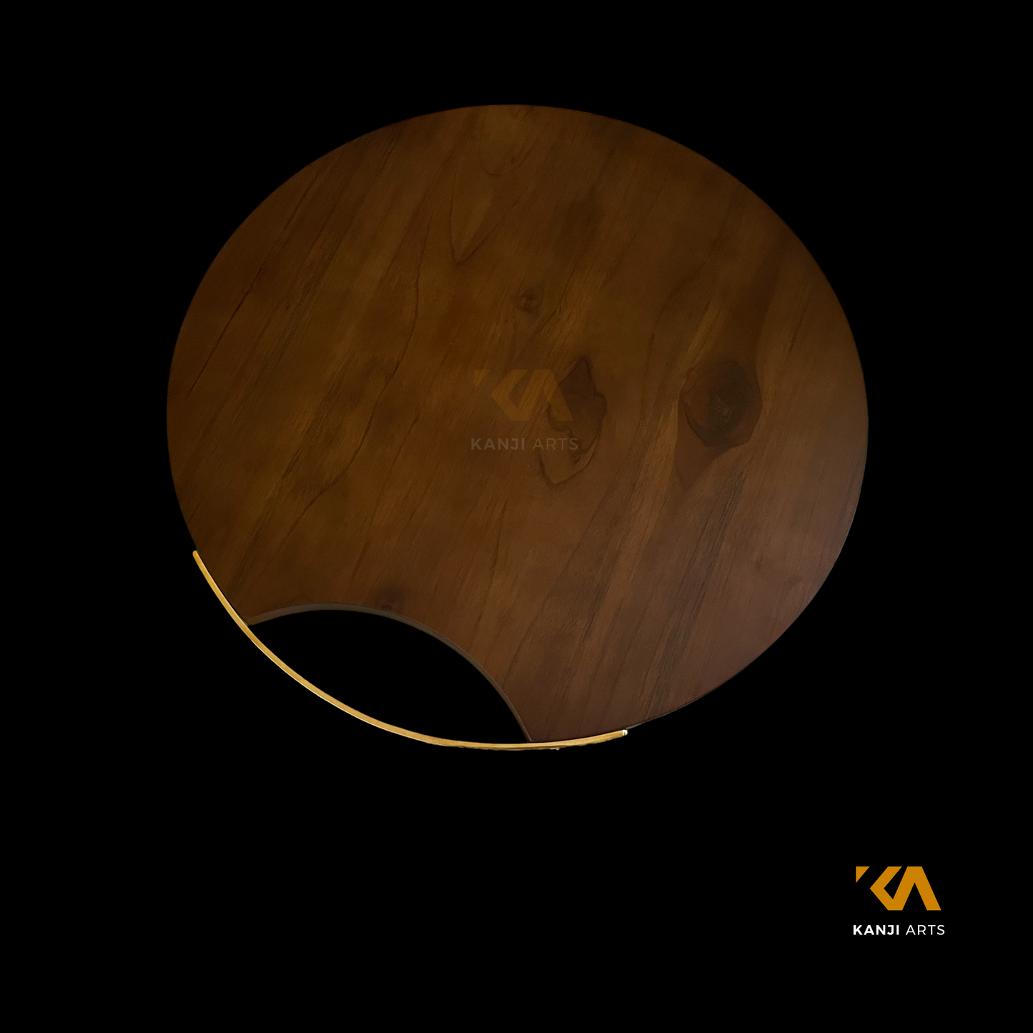 Round Cutting Board with Brass Handle, Wood Serving Board, Paddle Board, Serving Platter, Teak Wood Chopping Bread Board, Exotic Board Wood